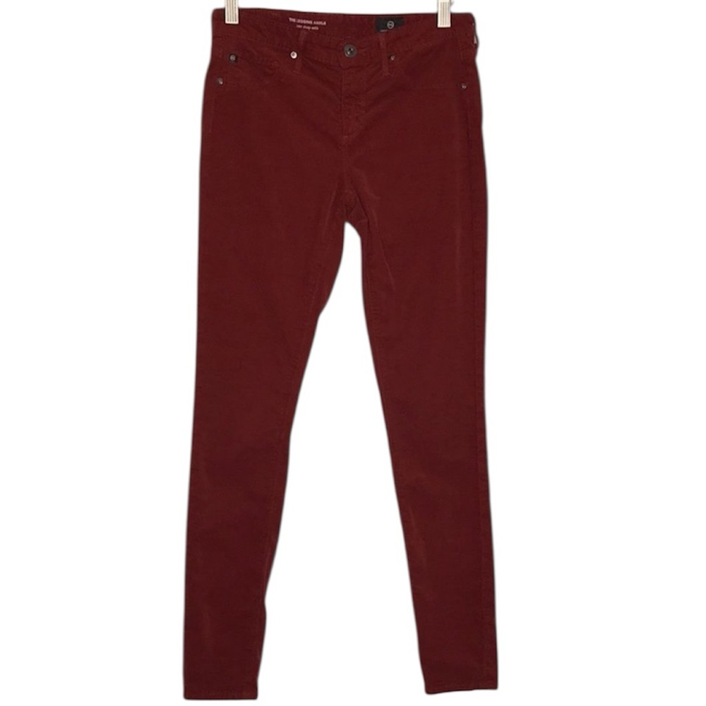 AG The Legging Ankle Super Skinny Corduroy Pants Red Rust Size 25R